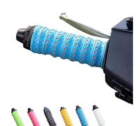Generico Non-Slip Soft Silicone Grip Tape, Motorcycle Handlebars Anti-Slip Wrap, with Air Vent Holes & Shock-Absorbing Grip Tape, for Bike, Motorcycle, Fishing Pole, Gym (Blue 2pair)