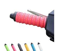 Generico Non-Slip Soft Silicone Grip Tape, Motorcycle Handlebars Anti-Slip Wrap, with Air Vent Holes & Shock-Absorbing Grip Tape, for Bike, Motorcycle, Fishing Pole, Gym (Red 1pair)