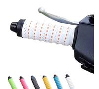 Generico Non-Slip Soft Silicone Grip Tape, Motorcycle Handlebars Anti-Slip Wrap, with Air Vent Holes & Shock-Absorbing Grip Tape, for Bike, Motorcycle, Fishing Pole, Gym (White 1pair)