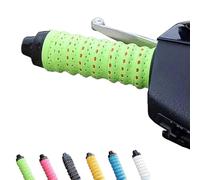 Generico Non-Slip Soft Silicone Grip Tape, Motorcycle Handlebars Anti-Slip Wrap, with Air Vent Holes & Shock-Absorbing Grip Tape, for Bike, Motorcycle, Fishing Pole, Gym (Green 2pair)