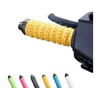 Generico Non-Slip Soft Silicone Grip Tape, Motorcycle Handlebars Anti-Slip Wrap, with Air Vent Holes & Shock-Absorbing Grip Tape, for Bike, Motorcycle, Fishing Pole, Gym (Yellow 2pair)