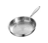 Generico Non Stick Frying Pan - Stainless Steel Hammer Texture Skillet, No Coating Sauté Cook Pan, Induction Ready Cooking, High Heat Steak | For Searing Steak Sauteing Stove Home Kitchen Cooking