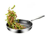 Generico Non Stick Frying Pans, Ceramic Stainless Steel Pan, Round Stainless Steel Kitchen Cookware | Stove Top Cooking Pan For Home Apartment Farmhouse Kitchen Camping Steak Fish Meat Vegetable