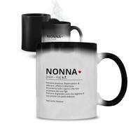 Generico ''Nonna'' Tazza Magica con Frase Italiana Divertente, Ceramica Bianca e Nera, Design Tazza da Caffè con Effetto Termico idea regalo natale mug inverno latte tisana