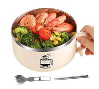 Generico Noodle Bowl - Instant Noodle Bowl With Lid And Handle, Durable Portable Soup With Handle, Large Capacity Ceramic Style, Steam Vent | Pot For Cooker College Dorm Room Instant Lunch Food
