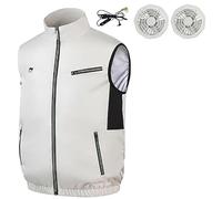 Generico Noraui Storm Fan Jacket, 360 Cooling Vest For Men With Two Fans For Hot Weather Work(white,x_l)