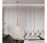 Generico Nordic light luxury modern minimalist bedroom candle shaped bedside lamp single head cylindrical long line crystal pendant light