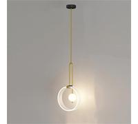 Generico Nordic Style Minimalist LED Pendant Lights Acrylic Ring Modern Hanging Lamp Bedside Living Room Background Wall Bedroom Lighting