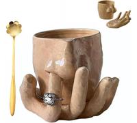 Generico Nose Picking Ceramic Cup, Creative Personality Funny Storage Cups and Hand Holder, Ring Trinkets Cosmetic Tray, Multifunctiona Art Coffee Mug for Home Office Desk Decoration