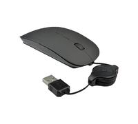Generico Notebook Computer telescopico cablato Mouse Mute Usb Optical Mouse Office game Design a rotellina compatibile con tutte le finestre/dispositivi (nero)