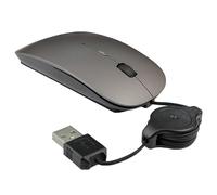 Generico Notebook Computer telescopico cablato Mouse Mute Usb Optical Mouse Office game Design a rotellina compatibile con tutte le finestre/dispositivi (grigio)