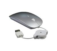 Generico Notebook Computer telescopico cablato Mouse Mute Usb Optical Mouse Office game Design a rotellina compatibile con tutte le finestre/dispositivi (argento)