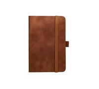 Generico Notebook portatile da lavoro formato A6, copertina con cinghie, blocco note for registro manuale, 96 fogli, 192 pagine/libro(Black)