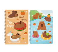 Generico Notebook Set, Spiral A5 Journals, 8.27x1.97x1.18 Inches, Versatile Pages 2 Pack Spiral Binding Cute Capybara Themed Notebooks, Writing Planner for School, Work and Sketching
