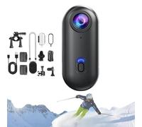 Generico Nova - POV Camera, Stallionframes 4K Thumb Action Camera, Mini Wearable Snap Cam, 170° Wide Angle, IPX7 Waterproof, for Cycling, Travel & Outdoor Use (Black,4K)