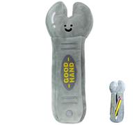 Generico Novelty 3D Plush Spanner Hammer Theme Pencil Case, Zipper Closure Stationery Storage Bag, Cute Soft Makeup Pouch & Office Storage Holder, School Supplies for Girls & Boys (Grey)