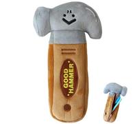 Generico Novelty 3D Plush Spanner Hammer Theme Pencil Case, Zipper Closure Stationery Storage Bag, Cute Soft Makeup Pouch & Office Storage Holder, School Supplies for Girls & Boys (Brown)