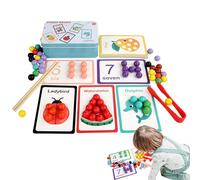 Generico Number Bead Matching Game, Mathematical Enlightenment Teaching Aids with Colorful Cards and Beads for Counting, Sorting, Color Recognition, Early Education, Preschool, Classroom
