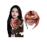Generico Nuova calda sciarpa quadrata con fibbia magnetica, sciarpa triangolare in cotone di seta per donna, accessorio in stile straniero autunno inverno(2)