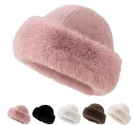 Generico Nuovo Cappello da Pescatore Invernale in Pelliccia Sintetica 2026 da Donna, Caldo Cappello da Pescatore in Pelliccia Sintetica di Visone per Esterni (Pink)
