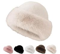 Generico Nuovo Cappello da Pescatore Invernale in Pelliccia Sintetica 2026 da Donna, Caldo Cappello da Pescatore in Pelliccia Sintetica di Visone per Esterni (Apricot)