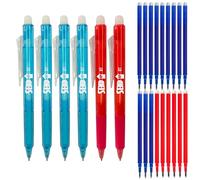 Generico Nuovo Modello Penna gel cancellabile ad alta capienza 2 ROSSE 4 BLU E 18 RICARICHE Alta Capienza (6 rosso - 12 blu) PUNTA 0,7 bullet…