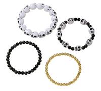 Generico Nuovo set di braccialetti di Halloween, set di braccialette stregonali merce malvagia, divertenti s-et di bracciali Halloween di pipistrello di zucca, perla di argilla regolabile festosa (f)