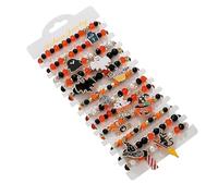 Generico Nuovo set di braccialetti di Halloween, set di braccialette stregonali merce malvagia, divertenti s-et di bracciali Halloween di pipistrello di zucca, perla di argilla regolabile festosa (b)