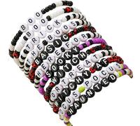 Generico Nuovo set di braccialetti di Halloween, set di braccialette stregonali merce malvagia, divertenti s-et di bracciali Halloween di pipistrello di zucca, perla di argilla regolabile festosa (h)