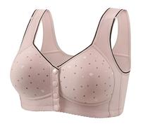 Generico Nuovo Stile Donna Chiusura Anteriore Stampa Caratteristica Senza Ferretti Spalline Larghe Mezza età Coppa Fissa Taglia Grande Reggiseno Canottiera, Comodo Supporto