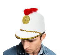 Generico Nutcracker Costume Hat - Soldier Cap Drummer Headwear | Lightweight Polyester Material, Gold Trim Button Accent, 56cm Universal Fit, for Marching Band, Christmas Parades & Cosplay