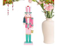 Generico Nutcracker Decor - 38cm Wooden Festive Figure Collectible for Holiday Display | Handcrafted Wood Design Adds Classic Charm Christmas Party Dinner and Seasonal Celebration, 10.5x9x38cm