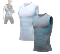 Generico Nuvraa V2 Compression Vest, V Boost Shape Wear Shirt Men, Feel The Power of Confidence, Energy & Strength (D,5XL)