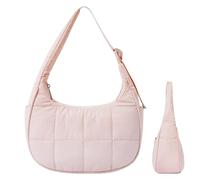 Generico Nylon Crescent Bag, Underarm Carryall Purse, Quilted Shoulder Handbag, Lightweight Fabric Build, Large Storage Space, Perfect for Gym Necessities, Outdoor Adventures, Daily Travel