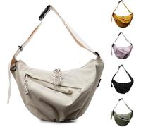 Generico Nylon Crossbody Bag, Women's Crescent Shoulder Bag, Shoulder Bag with Adjustable Shoulder Strap, Messenger Crossbody Bag for Shopping Travel, Waist Bag Women Large