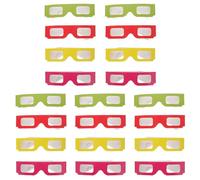 Generico Occhiali 3d Anaglifici in Cartone e Pet, Leggeri per Giochi 3d e Film, Set da 20 Pezzi per Famiglia e Amici