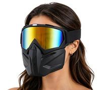 Generico Occhiali da Bici | Maschera Sci Integrale Amovibile Anti Appannamento,Occhiali da Sci,Per Saldatura Lavori Sport E Attività All'Aperto Motocross Dirt Bike ATV Ciclismo Golf Edilizia