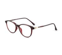 Generico Occhiali da Donna con Blocco della Luce Blu, Occhiali da Gioco per Computer TR90 Leggeri antiriflesso per Leggere Guardare la TV su telefoni,Wine Red,+1.50