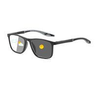 Generico Occhiali da Lettura Fotocromatici da Sole Occhiali da Uomo Sportivo PC Ultraleggero Flessibile con la Cerniera a Molla Occhiali Anti Luce Blu,Grigio,+2.50