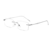 Generico Occhiali da Lettura Senza Montatura Leggeri Comodi Anti Luce Blu per Computer Anti affaticamento della Vista per Uomo e Donna,Argento,+2.25