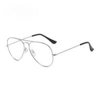 Generico Occhiali da lettura uomo donna 2.50 per aviatore 1.75 goccia oro argento aviator occhiali da Vista Vintage (Argento, 2.5)