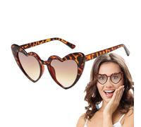Generico Occhiali da sole a cuore d'amore | Occhiali da sole a forma di amore retrò alla oversize colorati per feste - da colorati per feste, e vita quotidiana