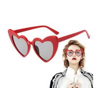 Generico Occhiali da sole a cuore per donna,Occhiali da sole alla retrò oversize alla a forma di amore - Protezione UV retrò stile cuore da colorati per feste, festival, vacanze, vita qu