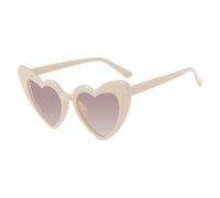 Generico Occhiali da sole a cuore per donna,Occhiali retrò colorati con protezione UV a forma di cuore - da sole oversize alla a forma di amore da alla retrò
