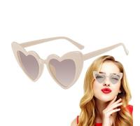 Generico Occhiali da sole a forma di amore - Occhiali da sole alla retrò oversize alla a forma di amore - Protezione UV colorati color caramella trasparenti per la vita quotidiana, feste, vacanze