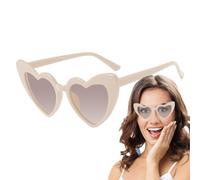 Generico Occhiali da sole a forma di amore | Protezione UV Occhiali retrò Oversize Trendy Love Shape Eyewear | da sole colorati per feste, feste e vita quotidiana