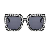 Generico Occhiali da sole con strass, occhiali da sole con strass scintillanti | Bicchieri quadrati decorativi,Occhiali da oversize da donna, occhiali da alla, montature quadrate grandi per ragazze
