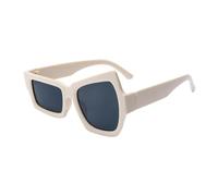 Genérico Occhiali da sole da uomo, design irregolare, protezione UV, da donna, per spiaggia, escursionismo, viaggi, Pezzo grigio, montatura beige, Consulte la descripción