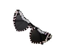 Generico Occhiali da sole di compleanno a forma di cuore occhiali da sole con strass per compleanno da regina occhiali da sole a cuore per feste