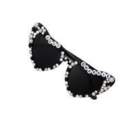 Generico Occhiali da sole di compleanno a forma di cuore occhiali da sole con strass per compleanno da regina occhiali da sole a cuore per feste